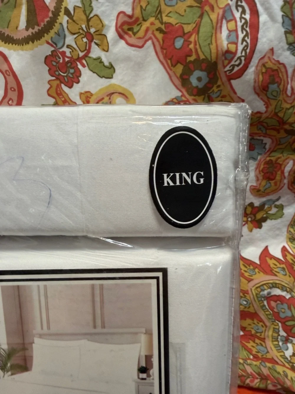 King 6-Piece Dyed White Bedsheet Set - 6400 Series